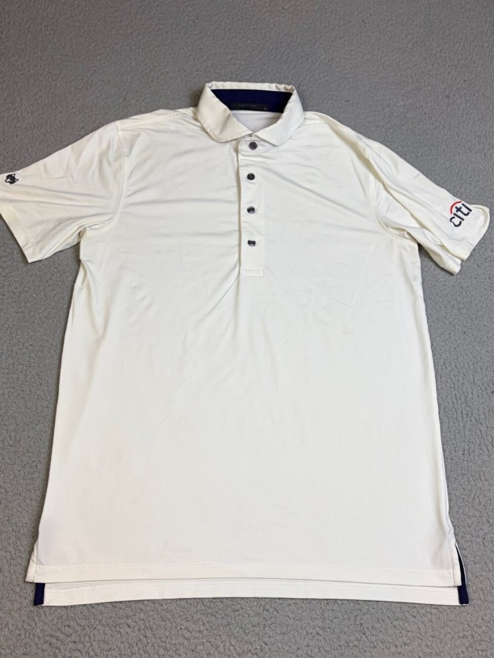 Greyson Polo Shirt Mens Small White Performance Short Sleeve Casual Golf Citi